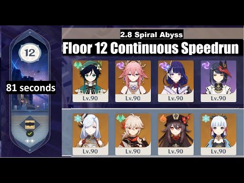 [Genshin Impact] Abyss Floor 12 Full Continuous Speedrun (No Reset) - 81s
