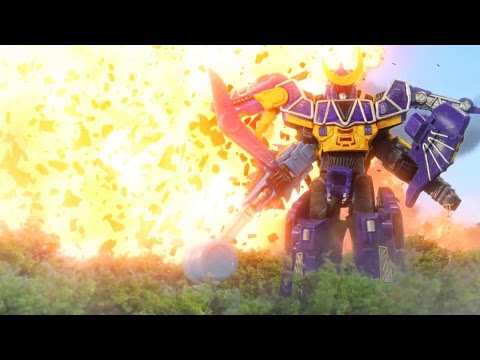 Power Ranger Super Dino Charge | Nuevo Zord Spino - Batalla Megazord - Capitulo 18