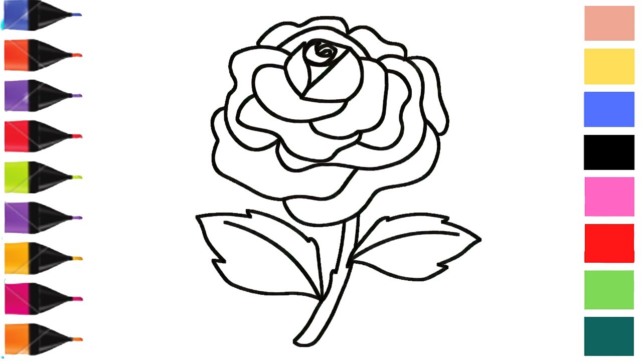 Rose Coloring Page | Rose Coloring | Flower Coloring Pages