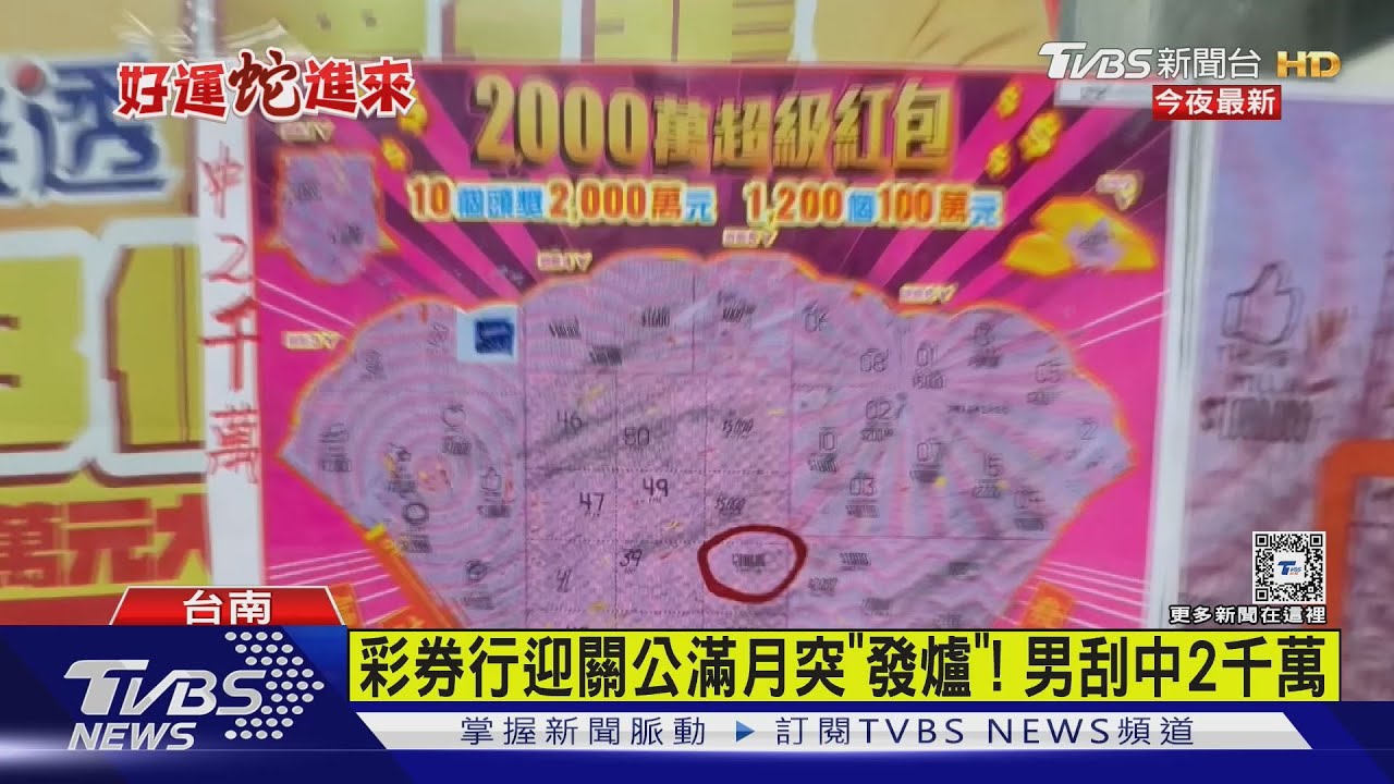 前一天開百萬!彩券行迎關公滿月突「發爐」男再刮中2千萬