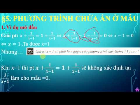 Bài 5 Phương trình chứa ẩn ở mẫu
