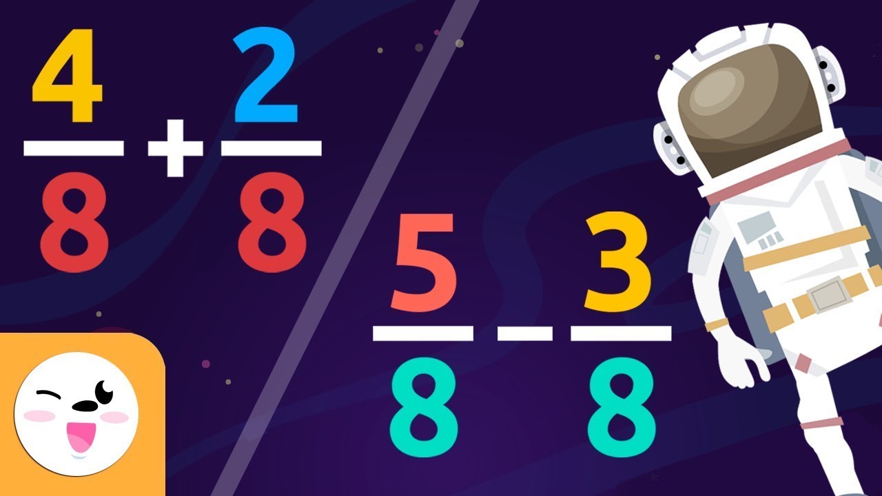 Adição e subtração de frações - Mesmo denominador - Matemática para crianças