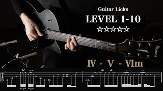 literal heaven（00:02:22 - 00:03:12） - The 10 Levels Of Guitar Licks (Fmaj7 - G7 - Am7) Neo Soul Guitar