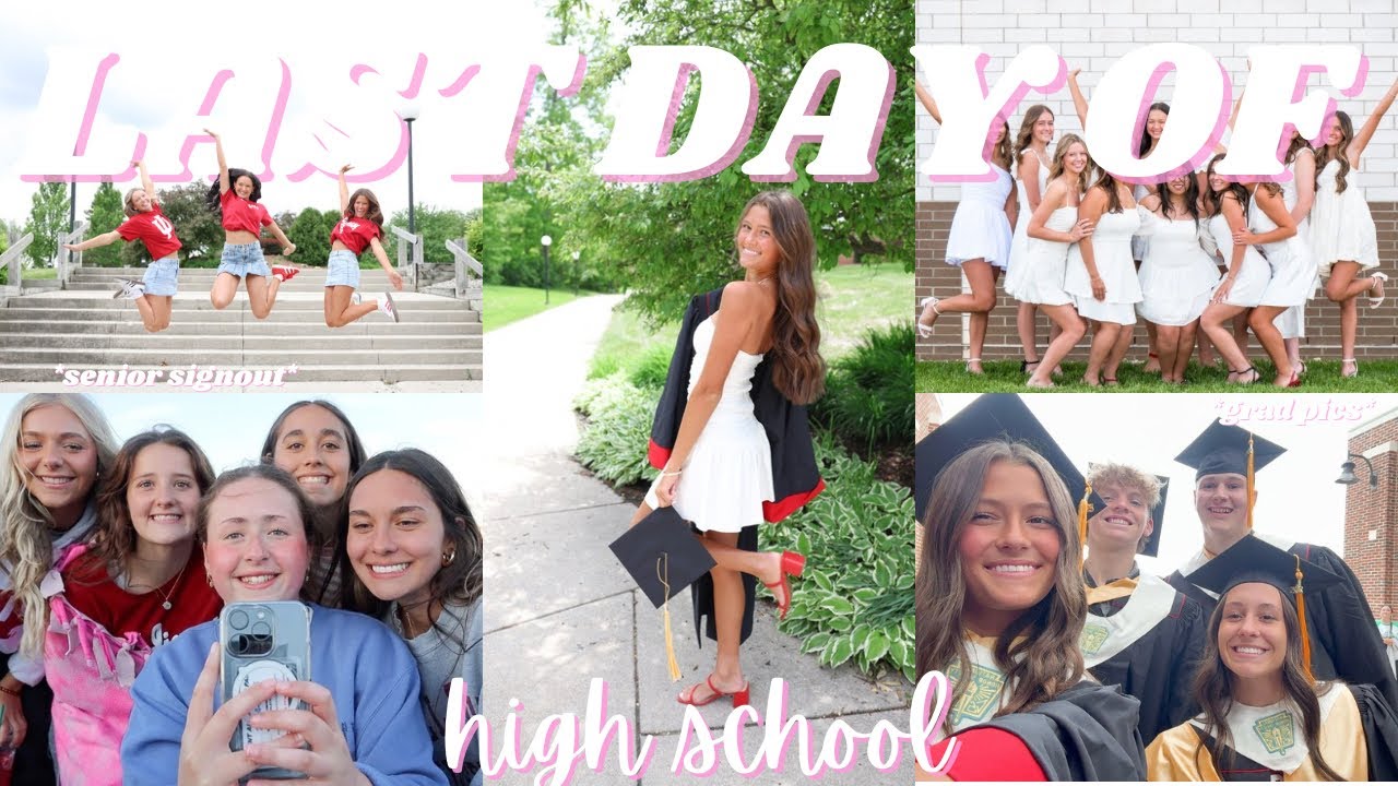 LAST DAY OF HIGH SCHOOL EVER *senior year* | elementary walk, senior sunset, + grad pics