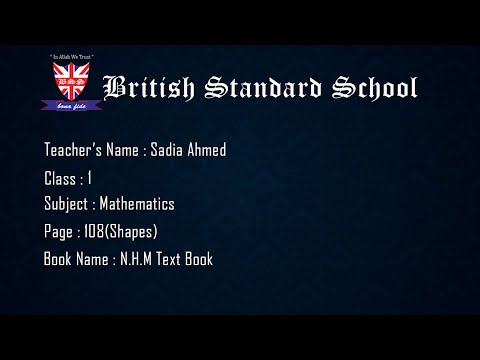 Class- 1      Subject-Mathematics       Page- 108(Shapes)       Book name- N.H.M Text book