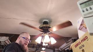 Sears/LASKO "Turn Of The Century" 4 Speed Ceiling Fan in rare brown/brass/ornate finish