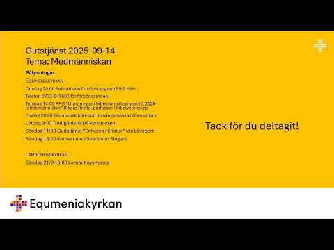 Gudstjänst 2025-09-14 - Medmänniskan