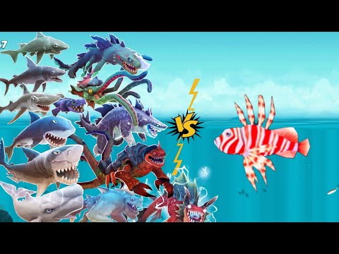 Hungry Shark Evolution - Lion Fish Vs All Sharks 🦈