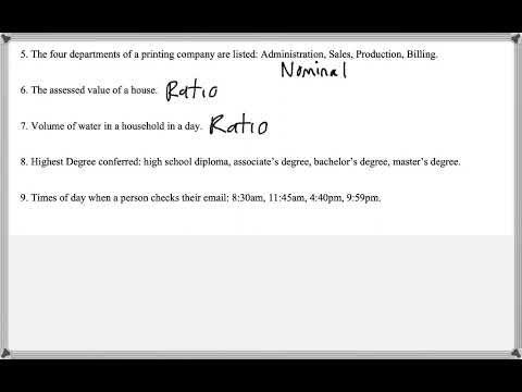 Math 209 : 1.3 #8, #9 (Statistics Tutorial : Levels Of Measurement)