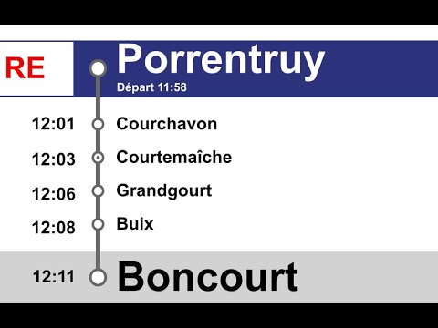 annonces CFF » RegioExpress Porrentruy — Boncourt (1 fois par jour) (2022) | SLBahnen