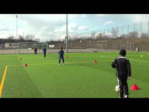 Fussballtraining: Ball ablegen mit Torschuss - Torschuss - Technik