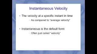 Instantaneous Velocity