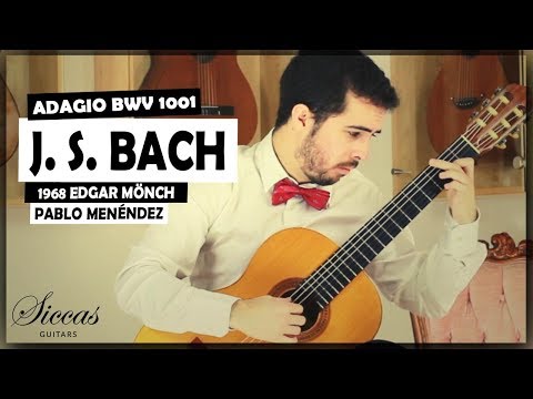 Pablo Menéndez plays BACH - Adagio BWV 1001 on a 1968 Edgar Mönch classical guitar