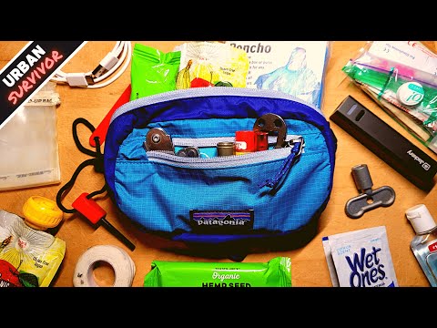 Fanny Pack Urban Survival Get Home Bag (10 -15 miles) 🔥+🔦+💧+🔪+🔋