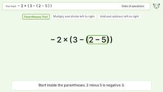 Download lagu Master Order of Operations: Solve (-2)*(3-((2)-5)) mp3