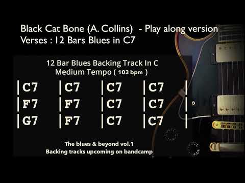 FUNKY "BLACK CAT BONE" BLUES  Backing Track #4 (A.Collins M. Schofield - C7) Play Along at 00:30.