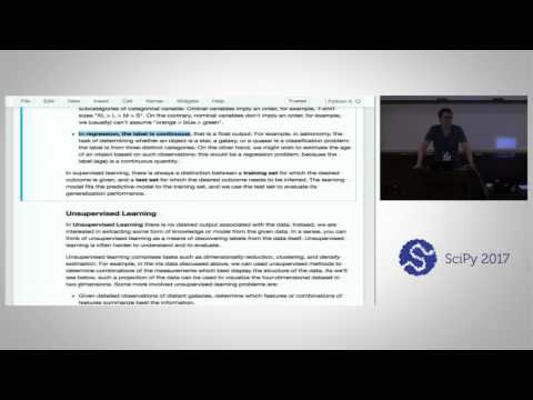 Machine Learning with scikit learn Part One | SciPy 2017 Tutorial | Andreas Mueller Alexandre Gram