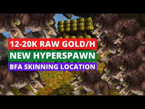 New amazing BFA hyperspawn skinning location: 12-20k raw gold/h | WoW gold farm, gold farming guide
