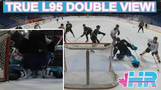 True L95 goalie pads net cam and hockey GoPro glass footage