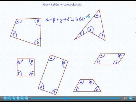 Miary kątów w czworokątach - Matematyka Szkoła Podstawowa i Gimnazjum