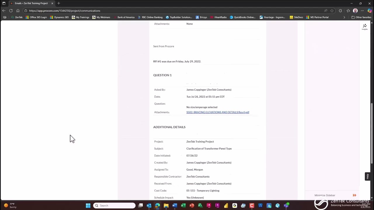 Simplifying Email and Notification Processes using Procore