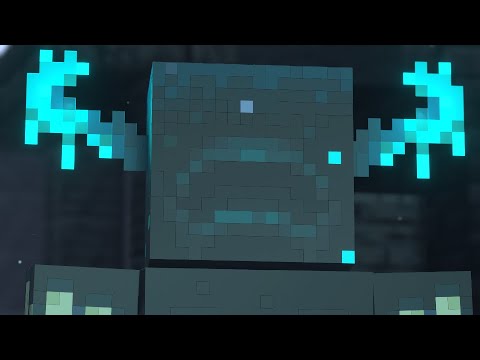 Player and Iron Golem Vs Warden - Minecraft animation