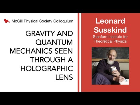 PSC 2020.11.27 Robert E. Bell Lecture: Leonard Susskind, Stanford Institute for Theoretical Physics