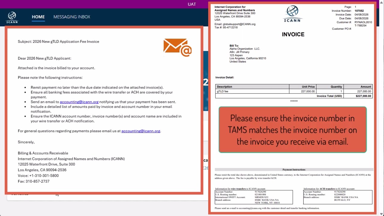 2026 Round | TAMS: Invoicing and Payments