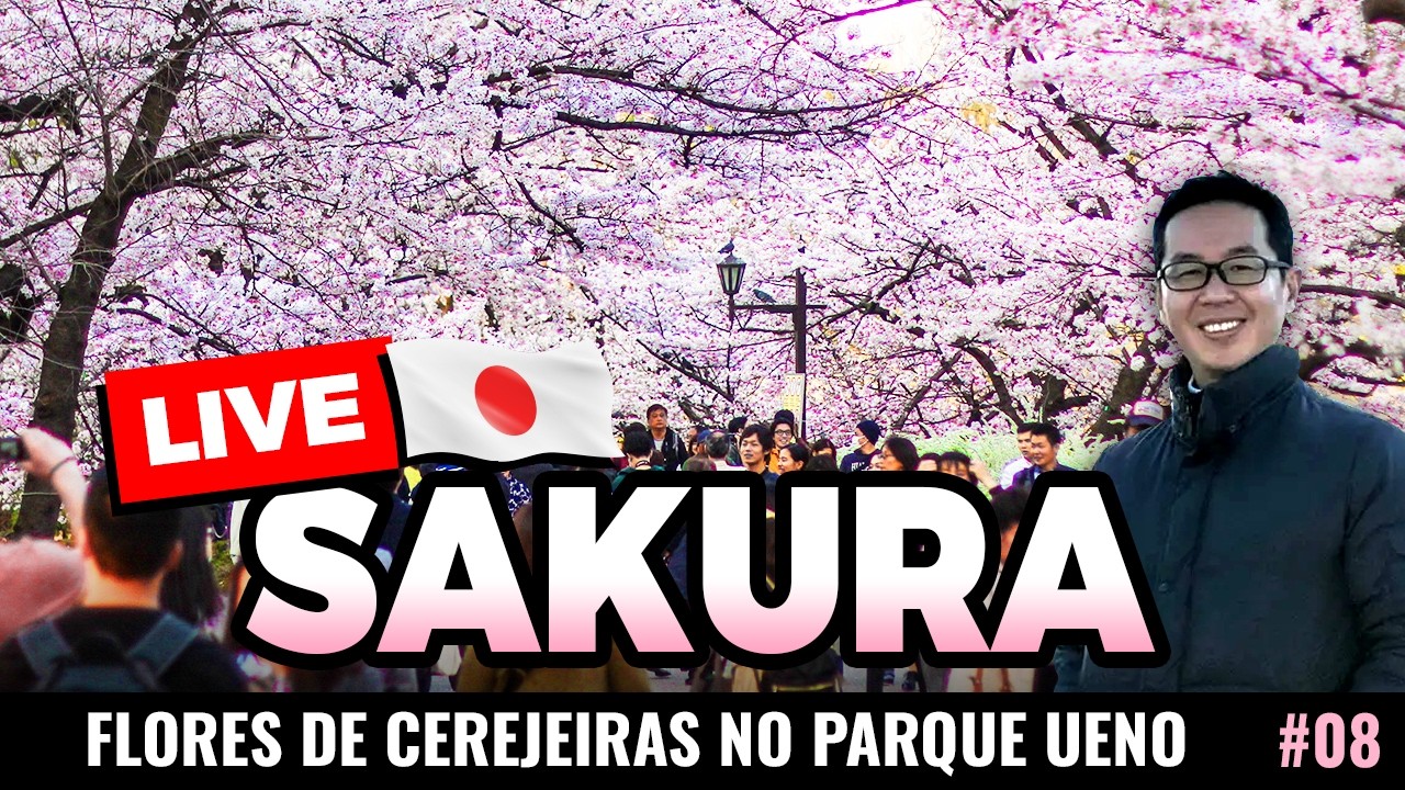 [🔴 AO VIVO ] Japão 2026: Sakura (Flores de cerejeira) no parque de Ueno, Tóquio (Ep.08)