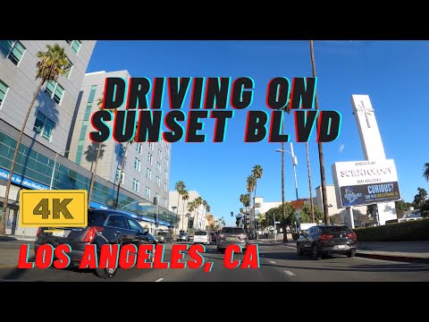 [4K] Sunset Strip, Hollywood; Driving in Los Angeles, California – Silver Lake, Echo Park, WEHO