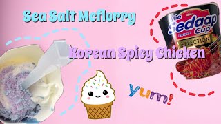 Sea Salt Mcflurry ice cream 🍦 ft. Mee Sedap Spicy Korean Chicken
