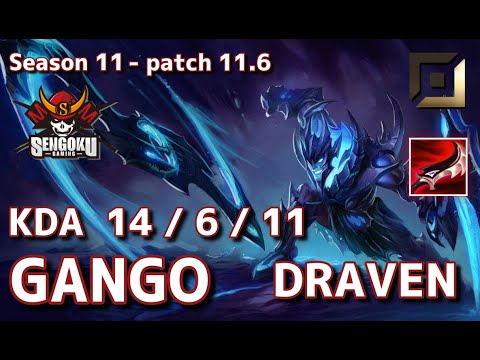 【韓国サーバー/GM】SG Gango ドレイヴン(Draven) VS Uzi トリスターナ(Tristana) BOT - Patch11.6 KR Ranked【LoL】