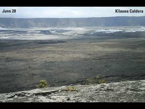 Time-lapse images show collapse of Kilauea volcano's summit caldera floor