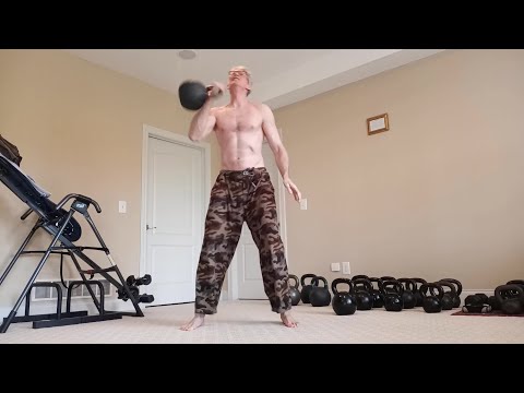 Kettlebell Clean & Press 32kg 70lbs @ Age 59