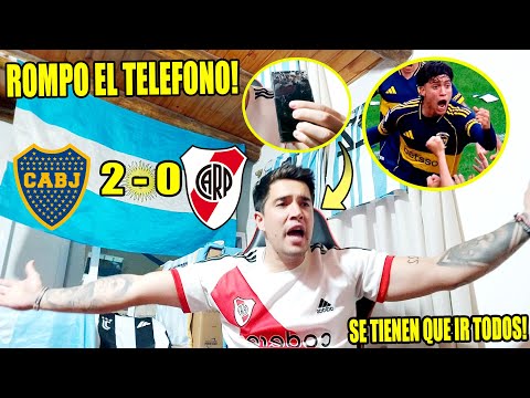 BOCA 2 vs RIVER 0 😡 REACTION OF A REALLY ANGRY RIVER FAN 😡 I'M BREAKING THE PHONE!