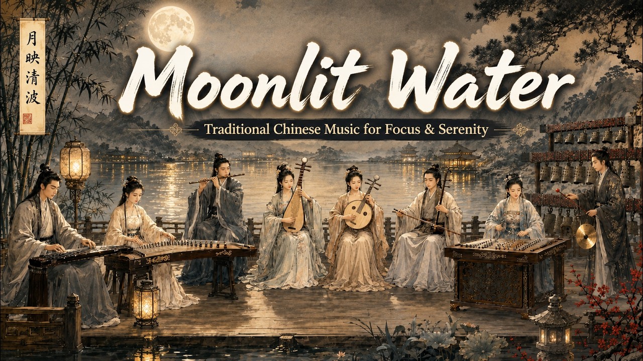 Moonlit Water | Peaceful Chinese Instrumental Ensemble for Focus & Serenity