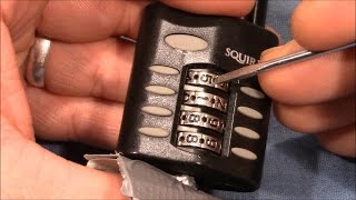 (picking 275) Decoding a SQUIRE 4 wheel combination padlock - thanks to 