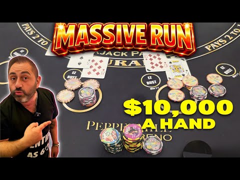 $10K A HAND ON BLACKJACK… THIS MASSIVE RUN SHOCKED EVERYONE 😳💰