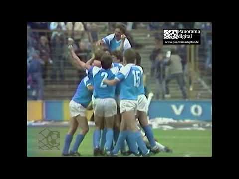 20.000 im Jubel: Heiko März erzielt das 3:2 für den FC Hansa Rostock gegen Rot Weiß Erfurt, 08.08.87