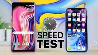 Samsung Galaxy Note9 vs Apple iPhone X Speed Test!