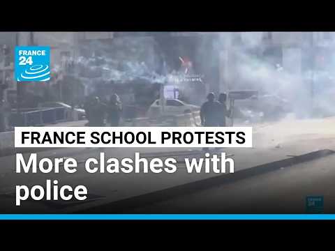 Students and police clash as France struggles to quell school protests