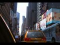 New York Taxi Ride By Times Square