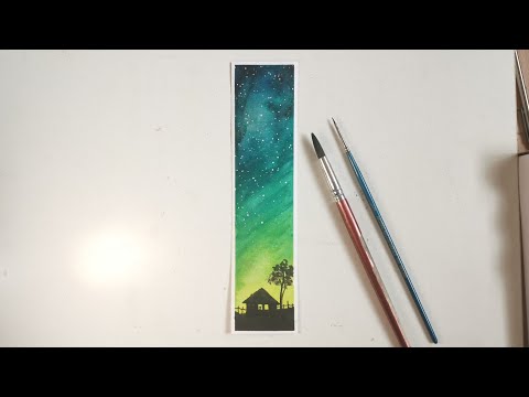 Bookmark watercolor painting
