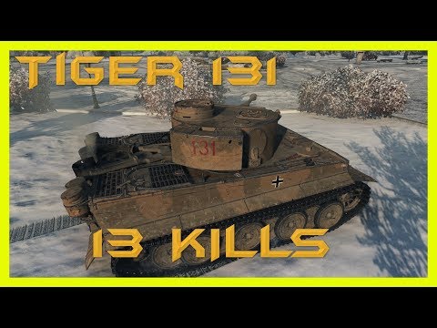 WoT Tiger 131  13 kills !!!  1706 EXP Kolobanov's - Winter Himmelsdorf