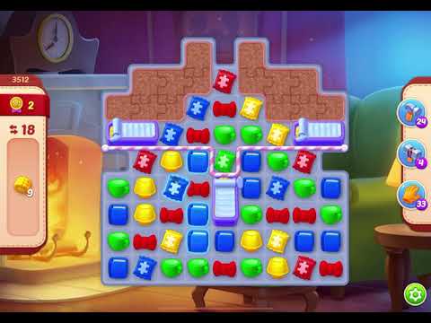 HomeScapes Level 3512 no boosters (18 moves)