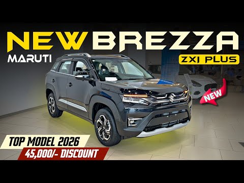 2026 Maruti Brezza Zxi Plus Top Model Black🔥 | New Price Features Discount | Brezza Black Review.