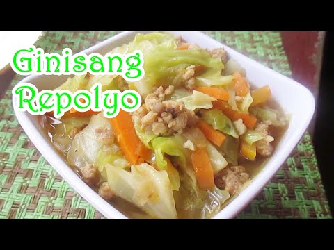 Ginisang Repolyo Sa Giniling Na Baboy (Sauteed Cabbage in Ground Pork) Video