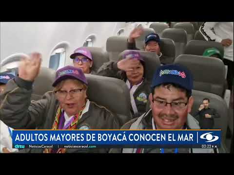 80 adultos mayores de Somondoco cumplen su sueño de conocer el mar. 