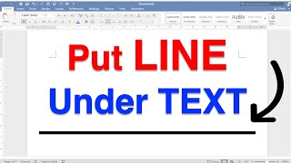 How to Put a Line Under Text in Word (Microsoft)