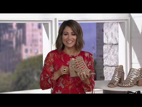 Vince Camuto Leather Cut-Out Heeled Sandals- Kevston on QVC